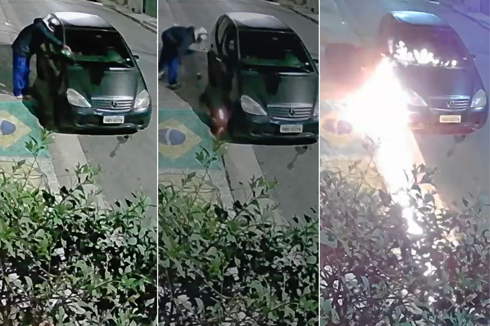 Carro é incendiado de forma criminosa, e chamas ameaçam casas vizinhas em Vespasiano