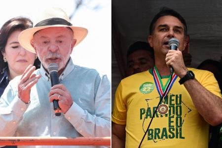 O presidente Lula e o senador Flávio Bolsonaro