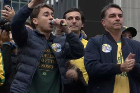 O deputado federal Nikolas Ferreira (PL) e o senador Flávio Bolsonaor (PL)