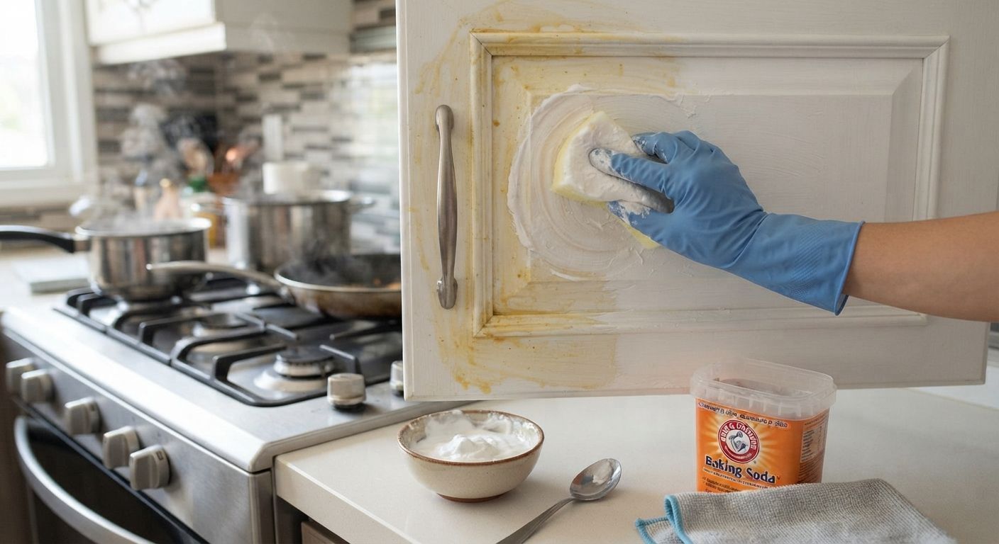 Nem água sanitária, nem detergente: a maneira mais fácil de remover a gordura nos armários da sua cozinha