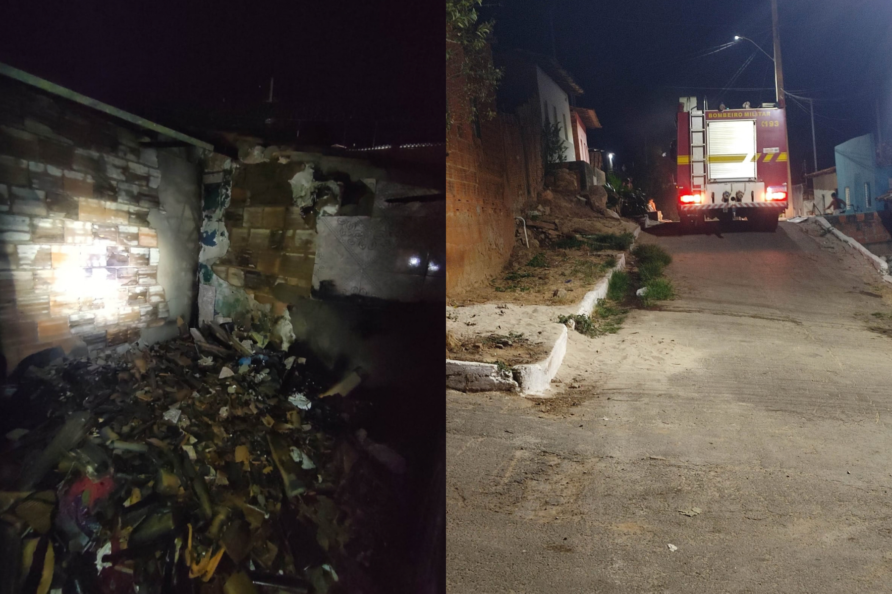 Incêndio atinge quarto de residência no bairro União, em Porteirinha