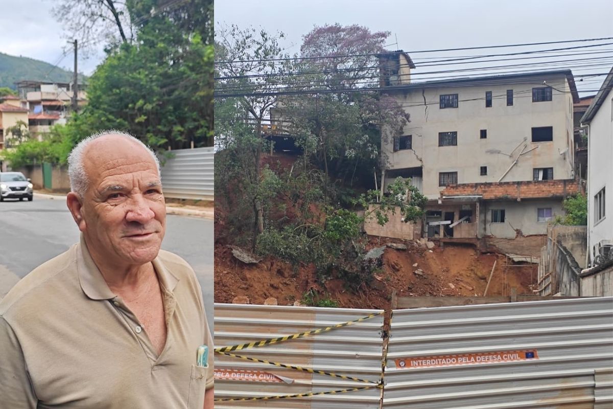 Morador teme novo desabamento após muro cair e casas serem interditadas em Nova Lima