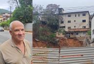 Morador teme novo desabamento após muro cair e casas serem interditadas em Nova Lima
