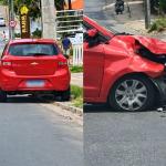 Motorista fica ferido após colidir contra poste na Avenida Rio Branco no Manoel Honório