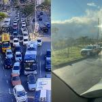 Viatura entra na contramão, bate de frente em carro de luxo e provoca caos no trânsito em BH