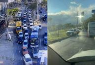 Viatura entra na contramão, bate de frente em carro de luxo e provoca caos no trânsito em BH