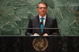 Presidente Jair Bolsonaro discursa na abertura da 76ª Assembleia Geral da ONU, em Nova York