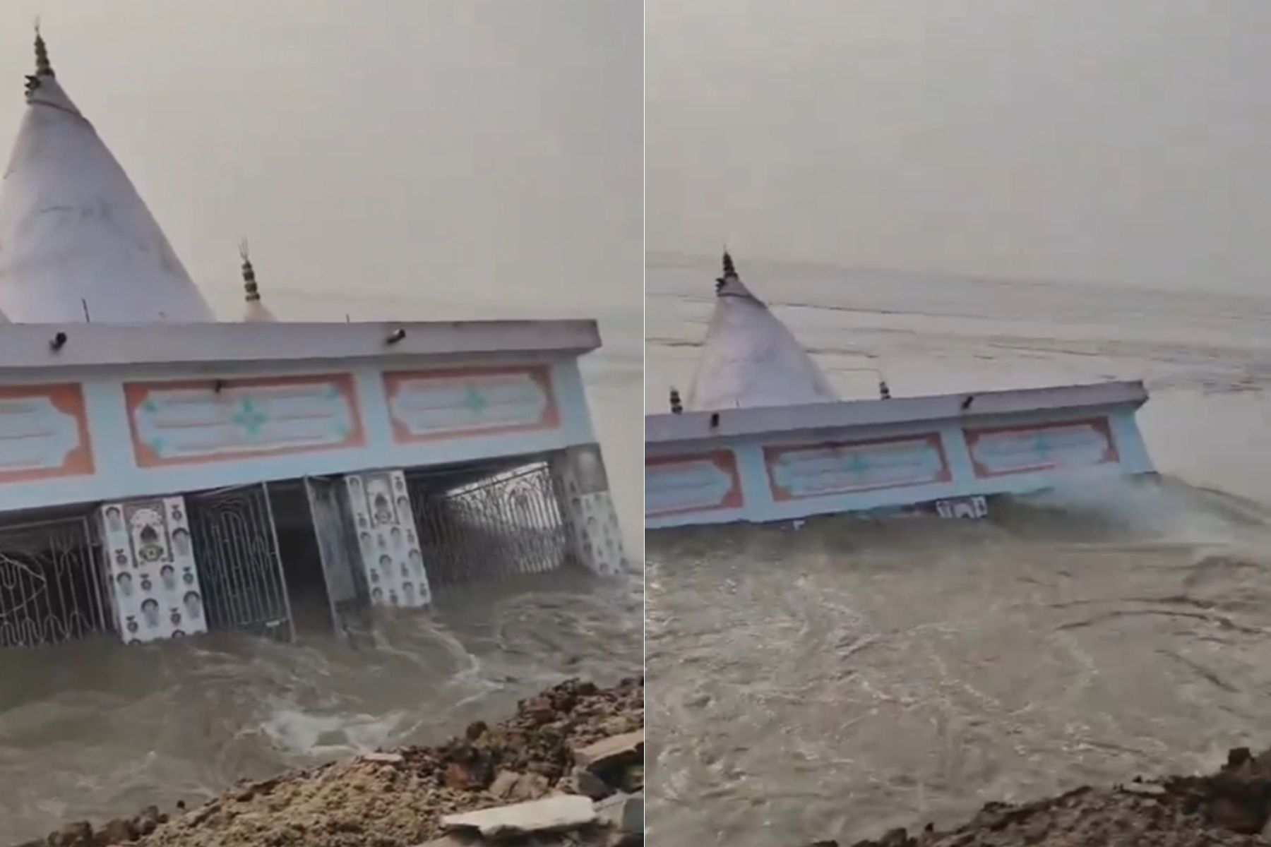 Templo de Shiva de quase 150 anos é levado pelo Rio Ganges após erosão na Índia; veja