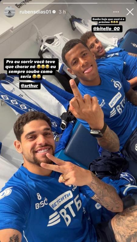 Post de Rubens, cria do Atlético, em provocação a Arthur Gomes, ex-Cruzeiro • Instagram / Rubens