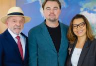 Lula e Janja publicam foto com Leonardo DiCaprio após encontro no Planalto