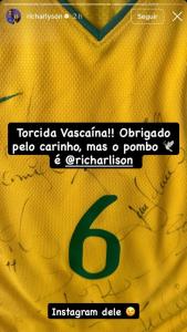 Story de Richarlyson, campeão da Libertadores pelo Atlético • Instagram / Richarlyson