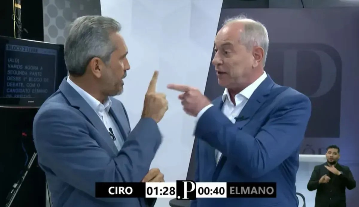 'Abaixa o dedo!': Ciro e Elmano quase 'saem na mão' em debate no Ceará