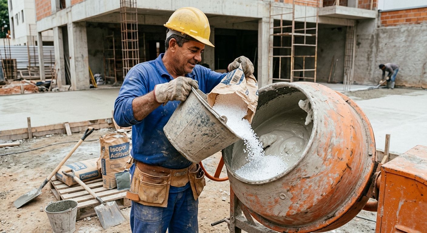 Pedreiros concordam: misturar cimento com isopor é o segredo para construir pisos melhores