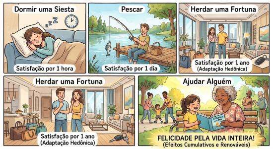 O ciclo da felicidade, segundo provérbio chinês • Imagem gerada por IA