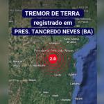 Tremor de terra atinge cidade na Bahia; é o segundo registrado no estado neste mês