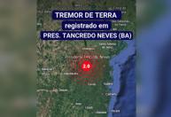Tremor de terra atinge cidade na Bahia; é o segundo registrado no estado neste mês
