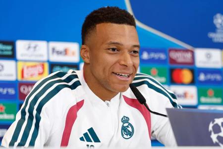 Mbappé em coletiva pré-Champions do Real Madrid
