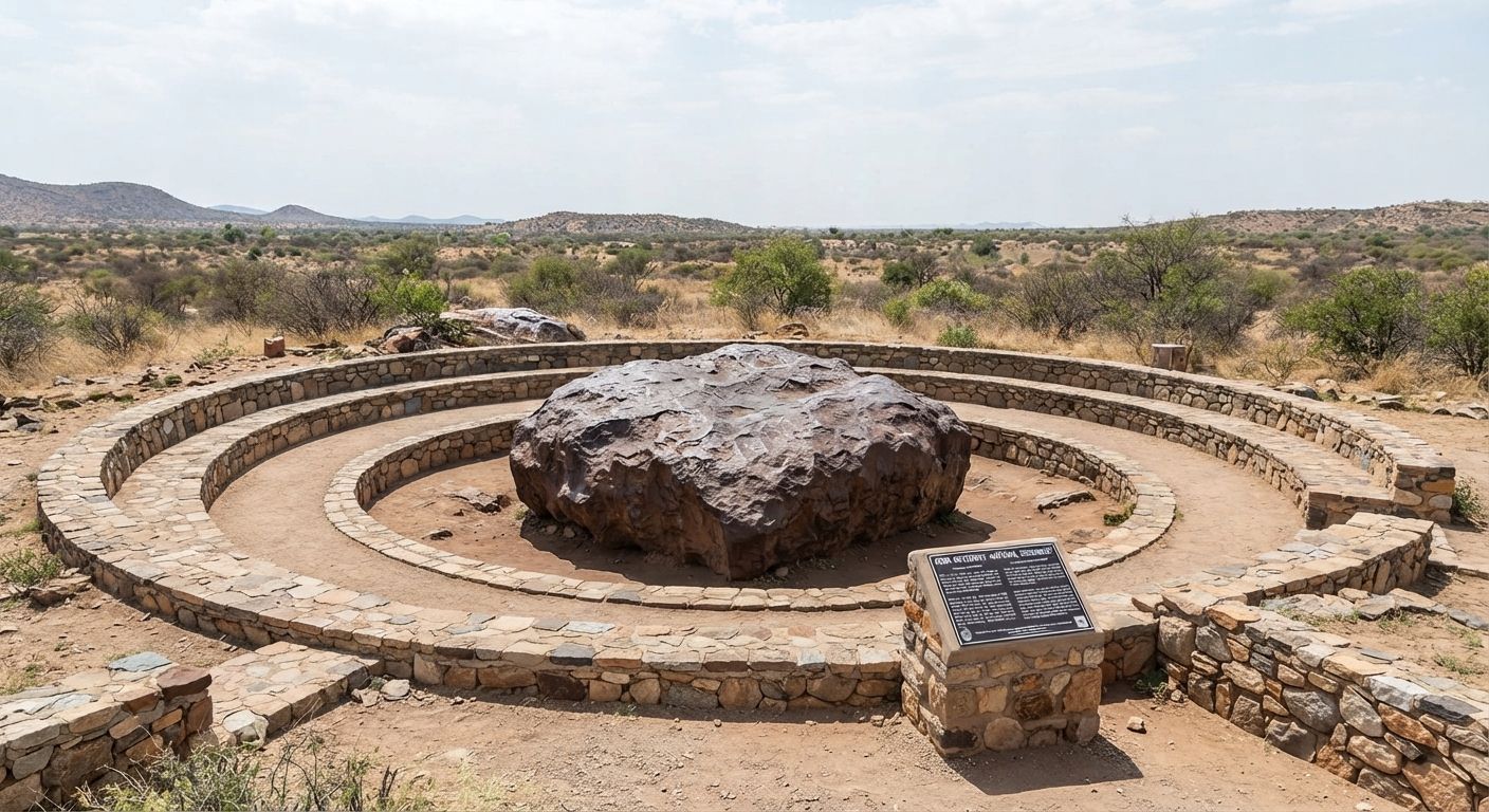 Em 1920, um agricultor encontrou uma grande placa de ferro de 60 toneladas na Namíbia; hoje, ela permanece no mesmo local e é o maior fragmento de meteorito da Terra