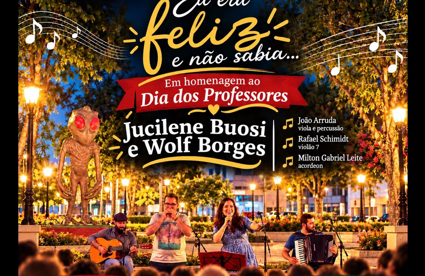 Dia dos Professores tem espetáculo de música na Praça do ET, no Centro de Varginha
