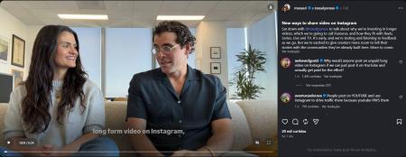Adam Mosseri apresenta nova funcionalidade do Instagram • Reprodução/ Instagram