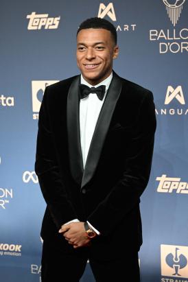 Mbappé no evento da Bola de Ouro