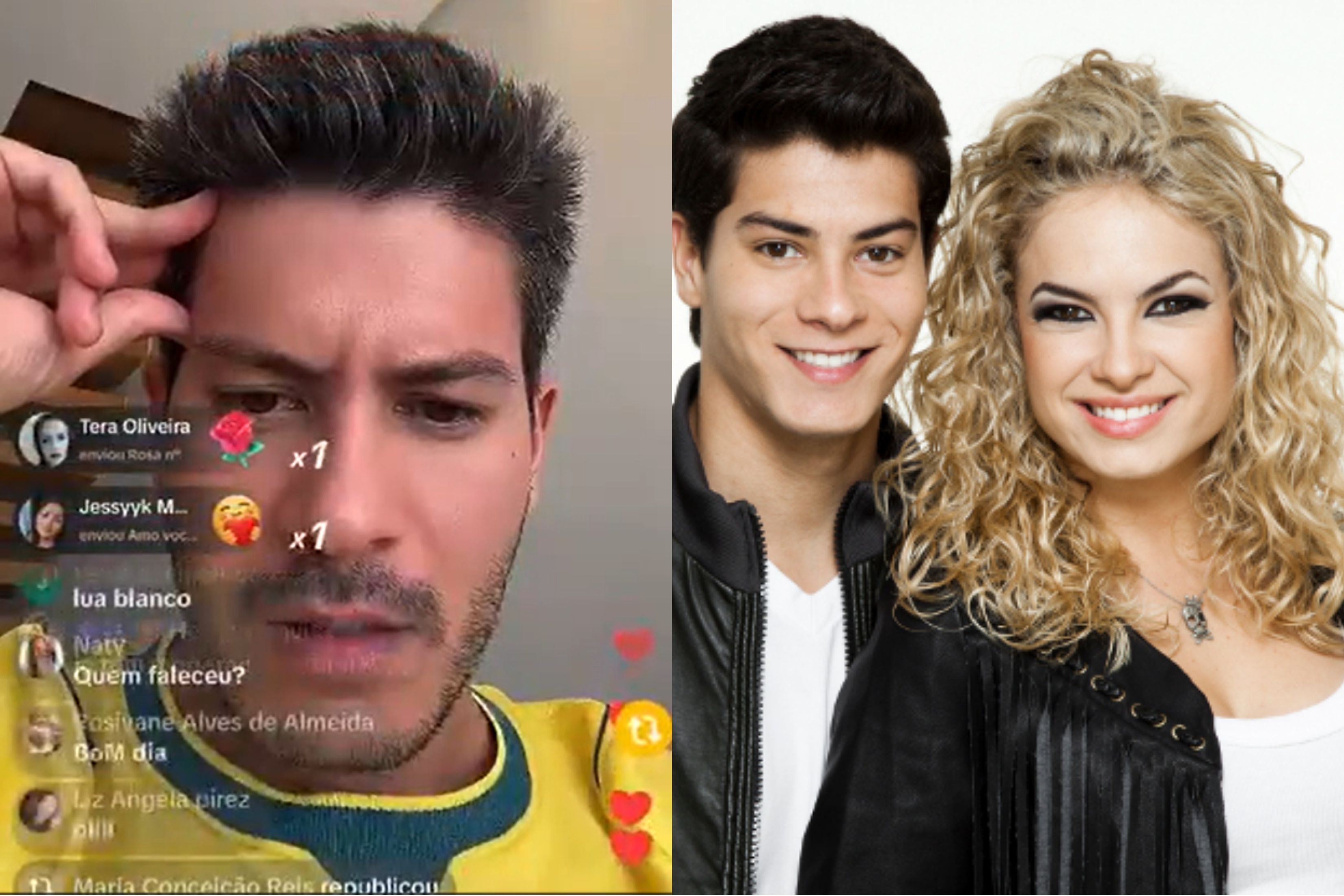 Arthur Aguiar, ex-namorado de Lua Blanco, recebe notícia sobre a morte da atriz por live com fãs: 'Tá de sacanagem'