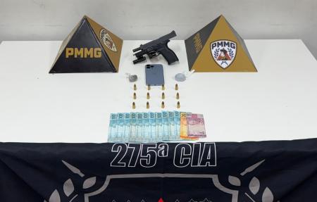 Jovem é preso suspeito de tráfico e posse de arma de fogo de uso restrito em Coronel Fabriciano