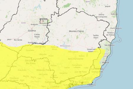 Tempestade e granizo em MG: veja lista das 592 cidades sob alerta nesta quinta (22) • Reprodução/ Inmet