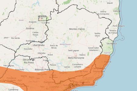 Tempestade em MG: veja lista das 195 cidades sob alerta laranja nesta segunda (26) • Reprodução/ Inmet