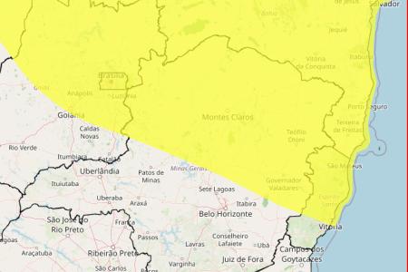 Tempestade e granizo em MG: veja lista das 308 cidades sob alerta nesta terça (27) • Reprodução/ Inmet
