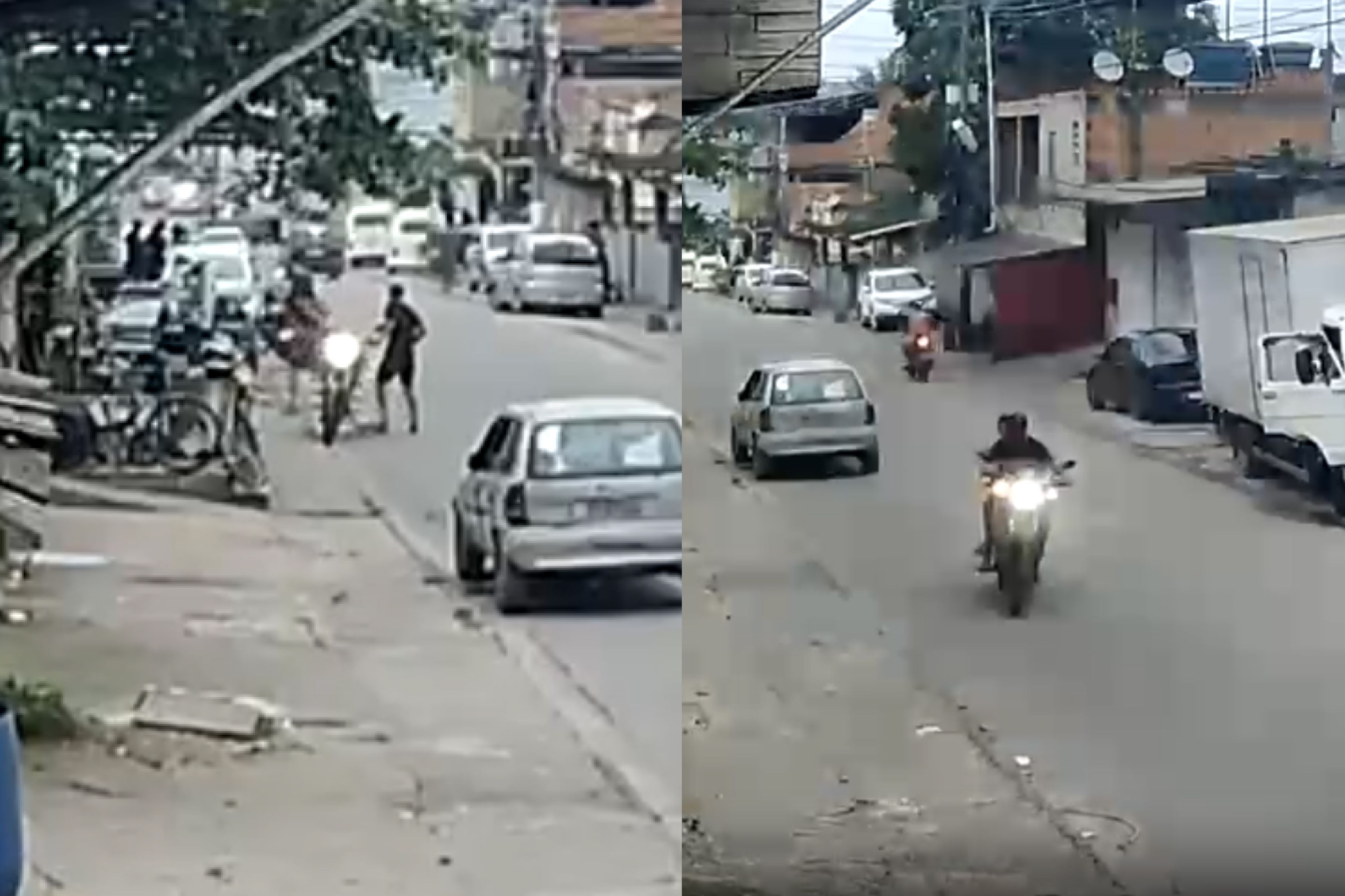 Vídeo: câmera registra chegada e fuga de dupla suspeita de matar irmãos em barbearia no RJ
