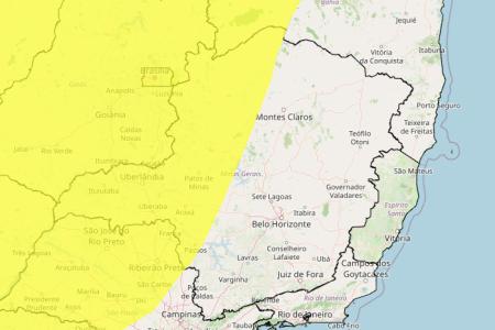 Tempestade e granizo em MG: veja lista das 156 cidades sob alerta nesta quarta (28) • Reprodução/ Inmet