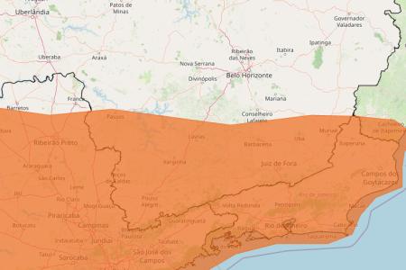 Tempestade em MG: veja lista das 284 cidades sob alerta laranja nesta quarta (14) • Reprodução/ Inmet