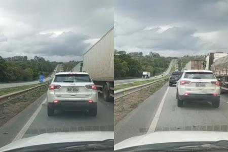 Tombamento de carreta fecha faixa e atrapalha o trânsito na BR-040 em Sete Lagoas