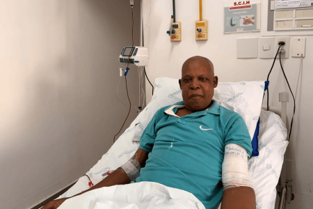 Jorge Roberto dos Santos, paciente que recebeu a transfusão de sangue raro • Mylena Oliveira- Assessoria de Comunicação da Santa Casa