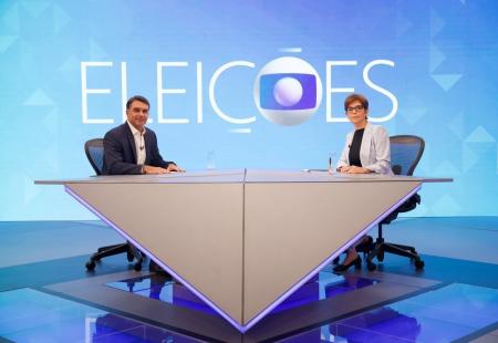 O senador e candidato à Presidência da República Flávio Bolsonaro durante entrevista ao vivo na TV Globo