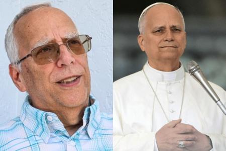 Nas fotos, Louis Prevost e papa Leão XIV