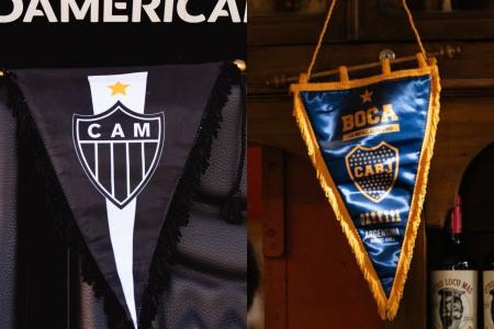 Flâmulas de Atlético e Boca Juniors