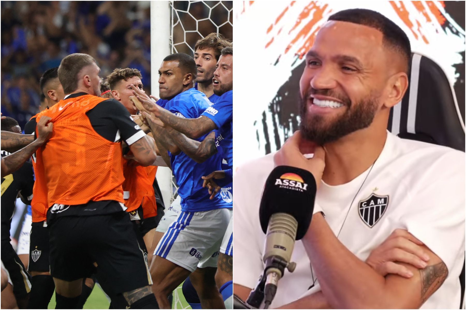 Everson brinca sobre Lyanco na pancadaria em Atlético x Cruzeiro: 'Mira'