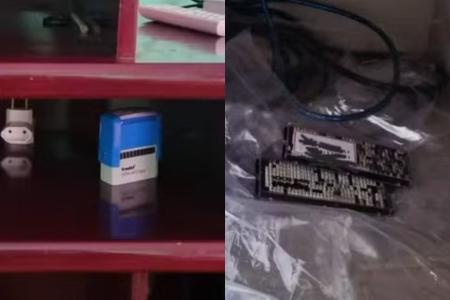 Um carimbo e conjuntos de letras utilizados na montagem de outros carimbos foram apreendidos