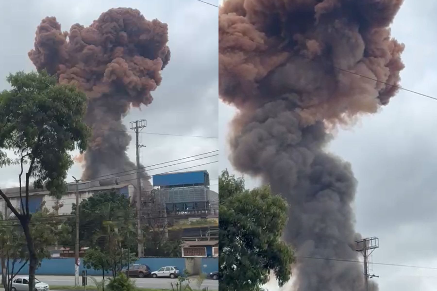 Vídeo: CSN registra explosão com fumaça na Usina Presidente Vargas, em Volta Redonda