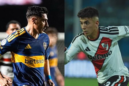 Miguel Merentiel, do Boca Juniors, e Thiago Almada, do River Plate