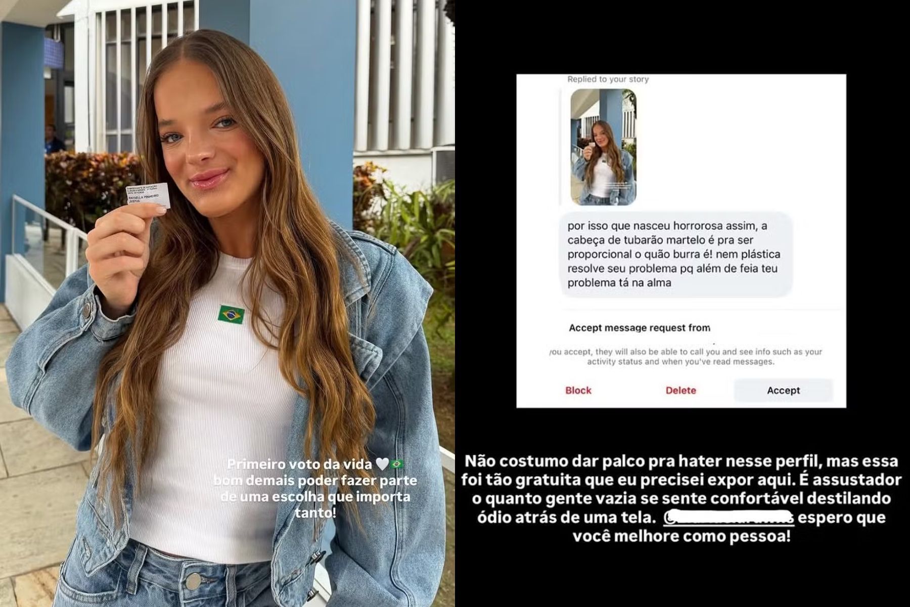 Rafaella Justus expõe ofensas recebidas nas redes sociais e manda recado para hater