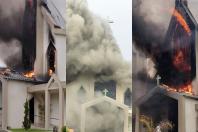 Incêndio atinge Igreja Matriz de Treze de Maio, em Santa Catarina