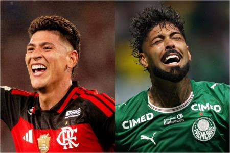 Carrascal e Barboza, autores de gols de Flamengo e Palmeiras no último final de semana
