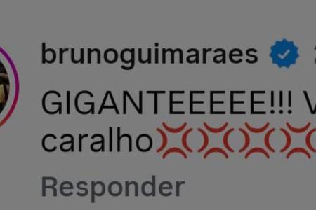 Bruno Guimarães nas redes sociais após vitória do Vasco • Reprodução/Redes Sociais