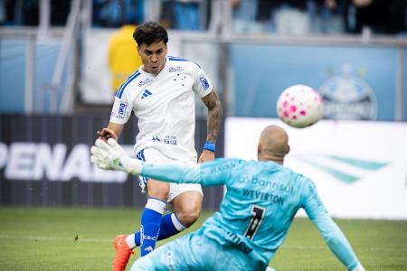 Kaio Jorge fez três gols pelo Cruzeiro sobre o Grêmio, neste domingo (18) • Lucas Bubols/Cruzeiro