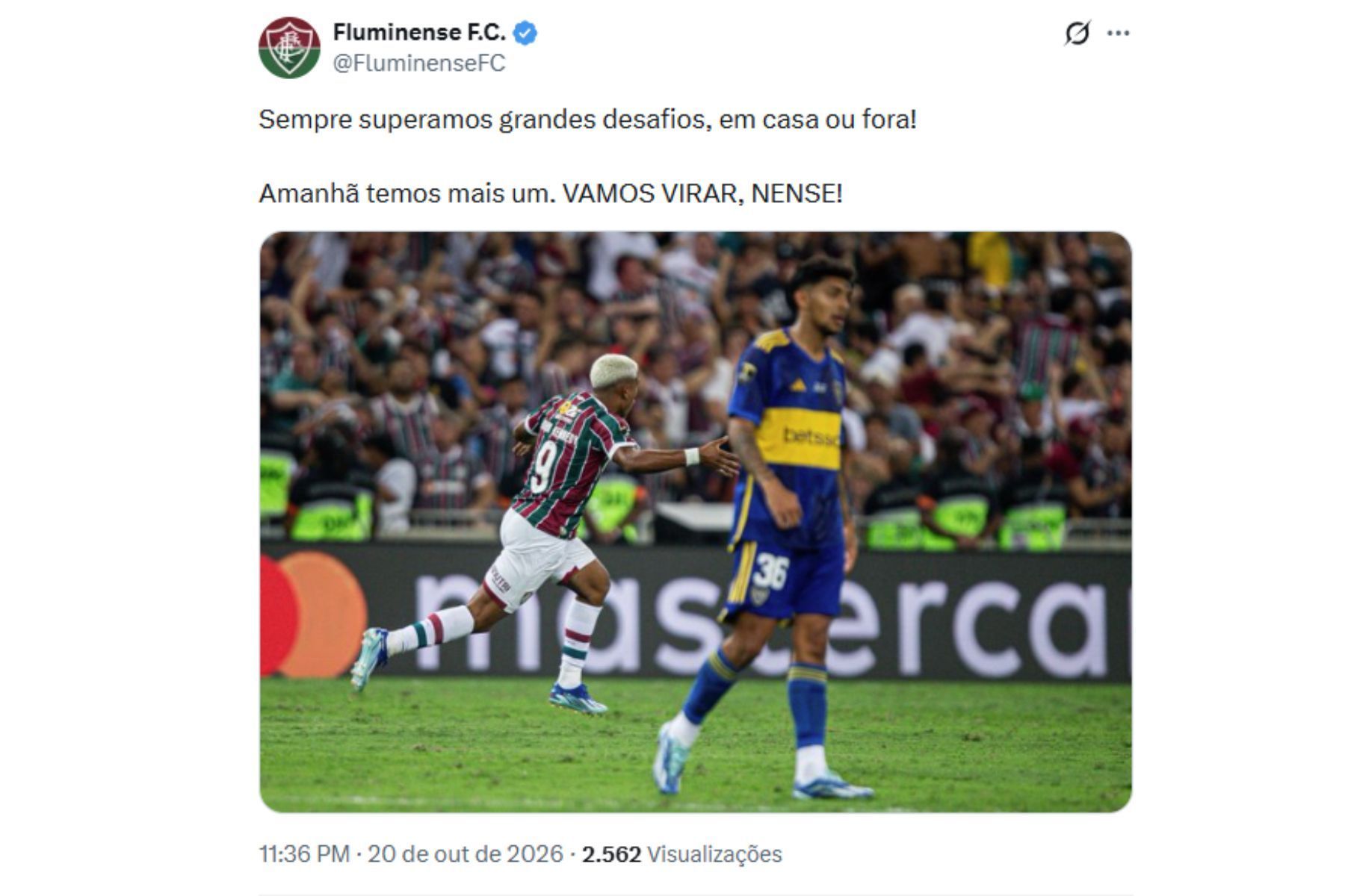 Fluminense relembra vitória sobre o Boca e provoca Vasco após eliminação no Maracanã