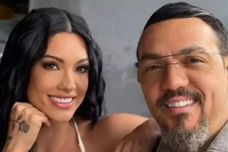 Rayane Figliuzzi e o cantor Belo.