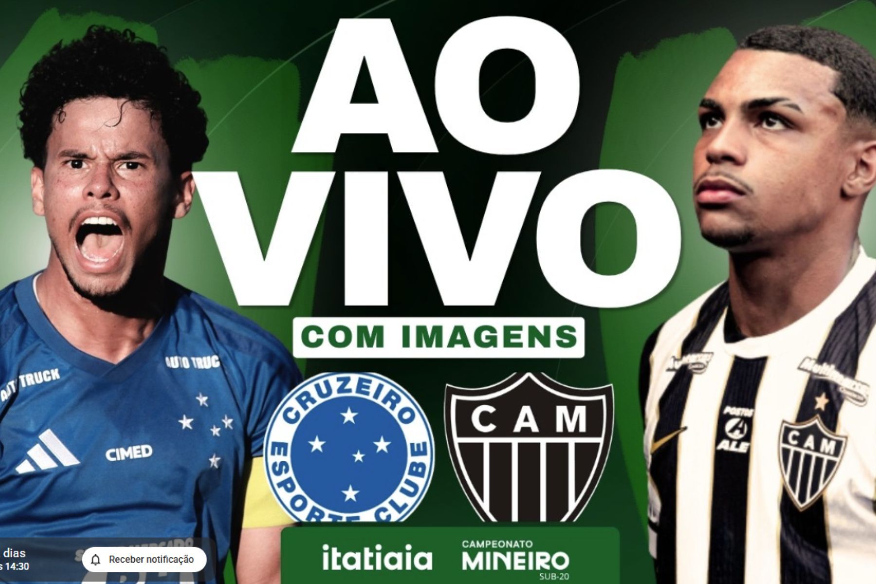 Cruzeiro x Atlético: assista, ao vivo, à transmissão da Itatiaia da semi do Brasileiro Sub-17